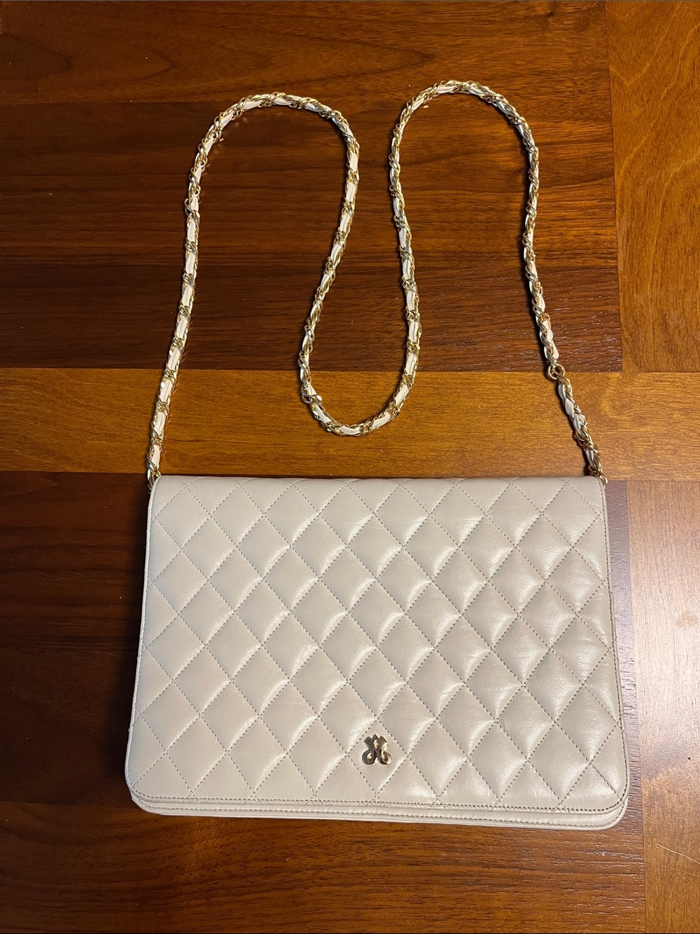Jay Herbert Cream Leather Handbag, vintage, very nice classic bag!